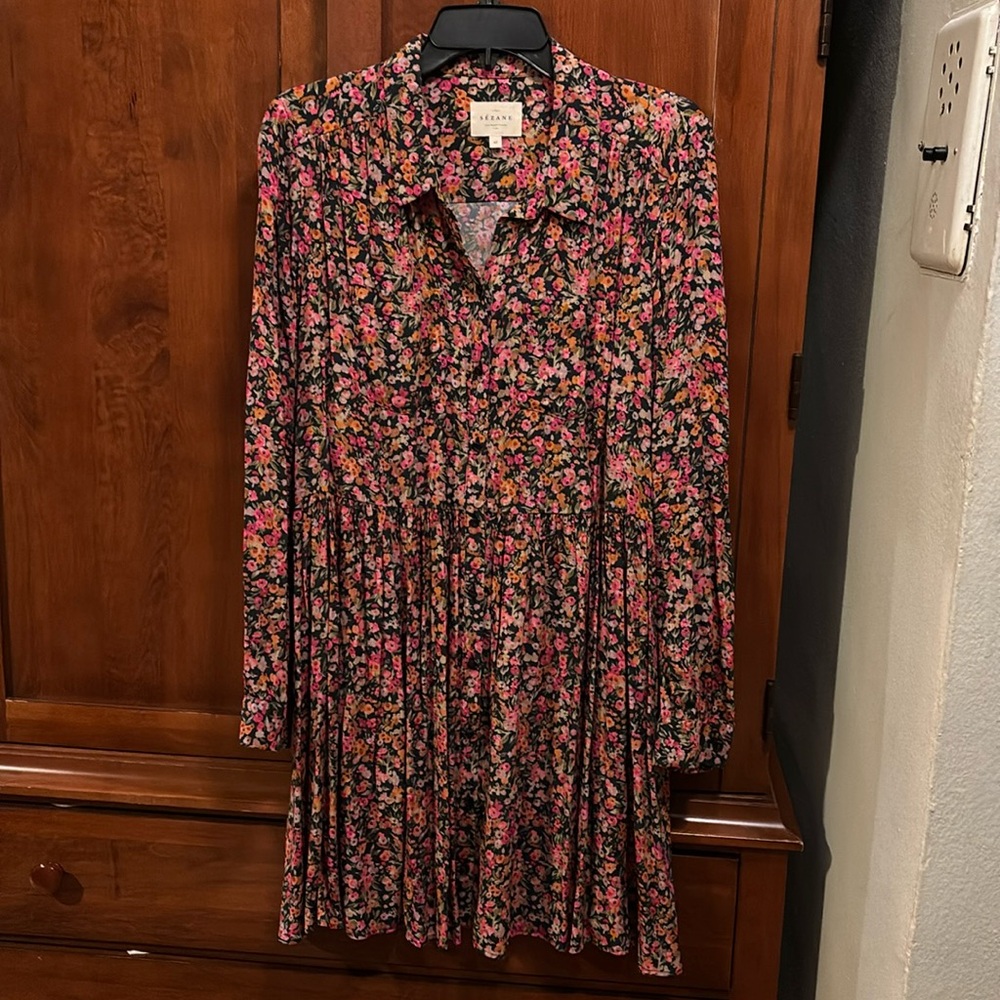 Sezane Leana Dress in Blossom Marine FR 42
